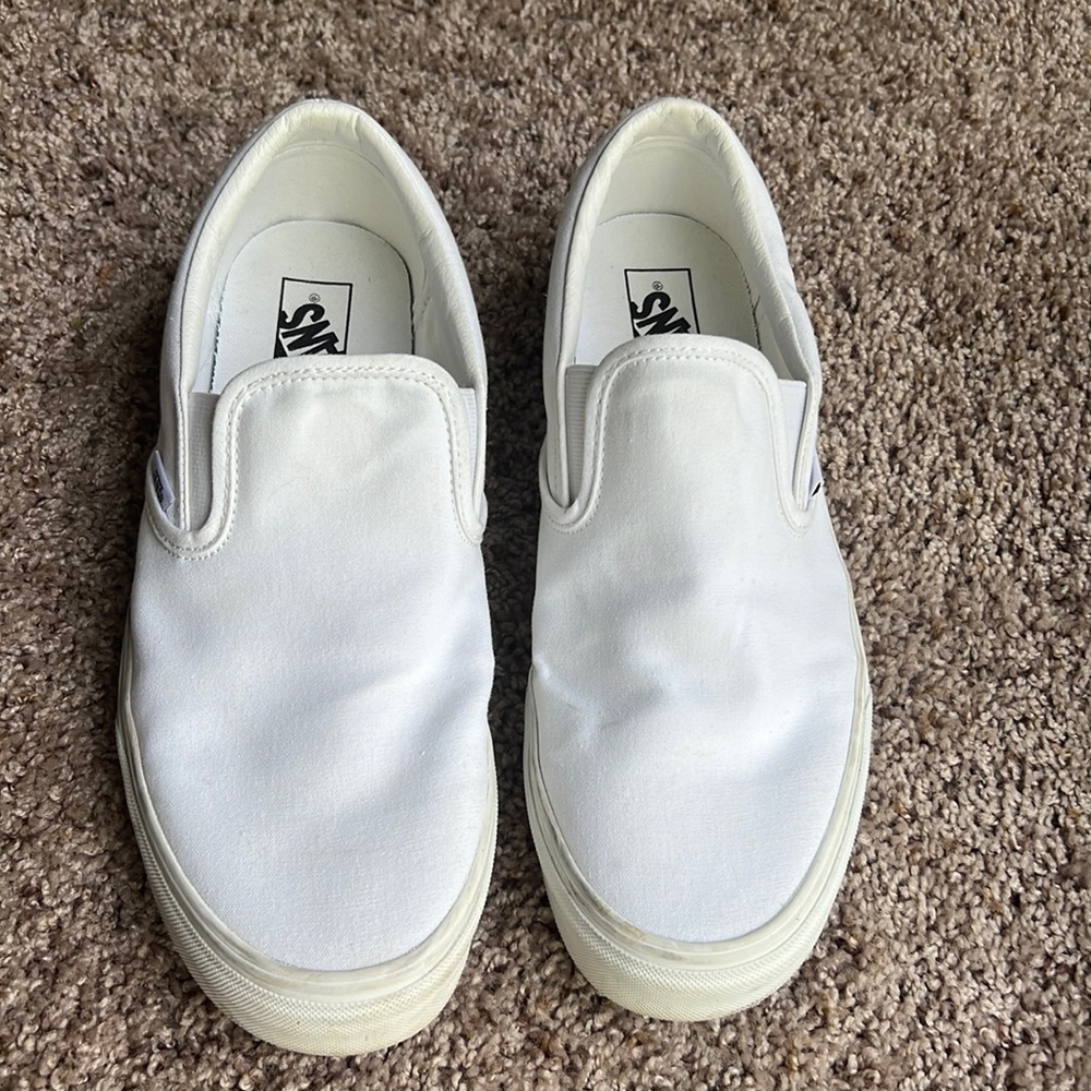 White Slip-on Vans